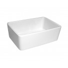 WHI-WHB5033-WHITE Basichaus non reversible smooth apron fireclay sink with 3 1/2 rear center drain