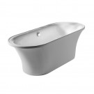 WHI-WHBL175BATH Oval double ended freestanding bathtub made of lucite acrylic with a chrome mechanical pop-up waste and chrome center drain with internal overflow