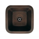 WHI-WHCOLV1414-HAMMERED BRONZE Copperhaus square drop-in/undermount prep sink with a hammered texture