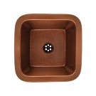 WHI-WHCOLV1414-HAMMERED COPPER Copperhaus square drop-in/undermount basin with a hammered texture