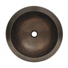 WHI-WHCOLV17-HAMMERED BRONZE Copperhaus round undermount basin with hammered texture