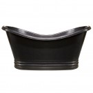 WHI-WHCT-1001-OBH Handmade copper double ended freestanding bathtub with smooth exterior, hammered interior and no overflow