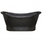 WHI-WHCT-1003-OBH Handmade copper double ended freestanding bathtub with smooth exterior, hammered interior and no overflow