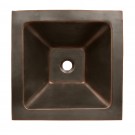 WHI-WHDWSQ17-SMOOTH BRONZE Copperhaus square above mount basin with smooth texture