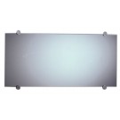 WHI-WHE3CR-15 New Generation frameless rectangular shaped mirror with round polished stainless steel wall mount supports
