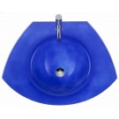 WHI-WHECOLOOM-BLUE New Generation Ecoloom trapezoidal glass countertop with integrated round basin