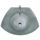 WHI-WHECOLOOM-GREY New Generation Ecoloom trapezoidal glass countertop with integrated round basin
