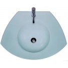 WHI-WHECOLOOM-MATTE New Generation Ecoloom trapezoidal glass countertop with integrated round basin