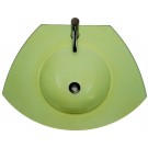 WHI-WHECOLOOM-YELLOW New Generation Ecoloom trapezoidal glass countertop with integrated round basin