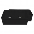 WHI-WHFLAL3318-BLACK Quatro Alcove double bowl reversible fireclay sink with a decorative 2 1/2" lip on one side and a fluted front apron on the opposite side