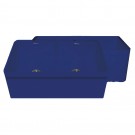 WHI-WHFLAL3318-BLUE Quatro Alcove double bowl reversible fireclay sink with a decorative 2 1/2" lip on one side and a fluted front apron on the opposite side
