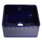 WHI-WHFLATN2018-BLUE Reversible series fireclay sink with an Athinahaus front apron one side and fluted front apron on opposite side