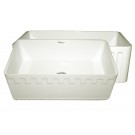 WHI-WHFLATN3018-BISCUIT Reversible series fireclay sink with an Athinahaus front apron one side and fluted front apron on opposite side