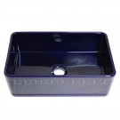 WHI-WHFLATN3018-BLUE Reversible series fireclay sink with an Athinahaus front apron one side and fluted front apron on opposite side