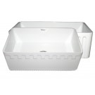 WHI-WHFLATN3018-WHITE Reversible series fireclay sink with an Athinahaus front apron one side and fluted front apron on opposite side