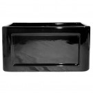 WHI-WHFLCON2018-BLACK Reversible series fireclay sink with Concave front apron one side and fluted front apron on other