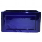 WHI-WHFLCON2018-BLUE Reversible series fireclay sink with Concave front apron one side and fluted front apron on other