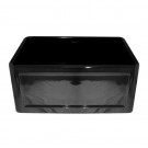 WHI-WHFLCON2418-BLACK Reversible series fireclay sink with Concave front apron one side and fluted front apron on other
