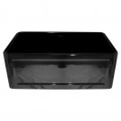 WHI-WHFLCON3018-BLACK Reversible series fireclay sink with Concave front apron one side and fluted front apron on other