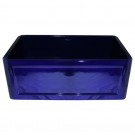 WHI-WHFLCON3018-BLUE Reversible series fireclay sink with Concave front apron one side and fluted front apron on other