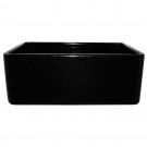 WHI-WHFLPLN2418-BLACK Reversible series fireclay sink with smooth front apron one side and fluted front apron on opposite side