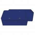 WHI-WHFLQ3318-BLUE Quatro Alcove double bowl reversible fireclay sink with a fluted front apron and a decorative 2 1/2" lip on one side and a fluted front apron on the opposite side