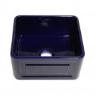 WHI-WHFLRPL2018-BLUE Reversible series fireclay sink with Raised Panel front apron on one side and fluted front apron on other