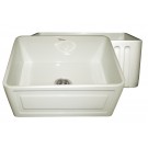WHI-WHFLRPL2418-BISCUIT Reversible series fireclay sink with Raised Panel front apron on one side and fluted front apron on other