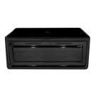 WHI-WHFLRPL2418-BLACK Reversible series fireclay sink with Raised Panel front apron on one side and fluted front apron on other