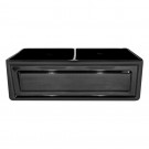 WHI-WHFLRPL3318-BLACK Reversible series fireclay sink with Raised Panel front apron on one side and fluted front apron on other