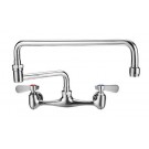 WHI-WHFS813-C Wall mount laundry faucet with double jointed retractable swing spout and lever handles