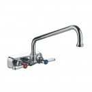 WHI-WHFS9801-06-C Heavy Duty wall mount utility faucet with extended swivel spout and lever handles