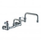 WHI-WHFS9814-008DJ-C Heavy Duty wall mount utility faucet with double jointed retractable swing spout and lever handles