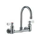 WHI-WHFS9814-P4-C Heavy Duty wall mount utility faucet with a gooseneck swivel spout and lever handles