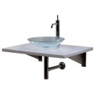 WHI-WHGOTTA-G New Generation porcelain counter top unit with clear glass above mount contact basin and polished stainless steel angular wall mount