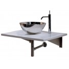 WHI-WHGOTTA-S New Generation porcelain counter top unit with polished stainless steel above mount basin and polished stainless steel
