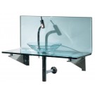 WHI-WHIMAGE-G New Generation transparent glass L-shaped top system with glass above mount contact basin and polished stainless steel