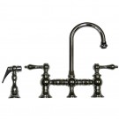 WHI-WHKBLV3-9106-C Vintage III entertainment/prep bridge faucet with short gooseneck swivel spout, lever handles and solid brass side spray