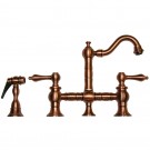 WHI-WHKBTLV3-9206-ACO Vintage III entertainment/prep bridge faucet with short traditional swivel spout, lever handles and solid brass side spray