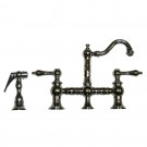WHI-WHKBTLV3-9206-C Vintage III entertainment/prep bridge faucet with short traditional swivel spout, lever handles and solid brass side spray