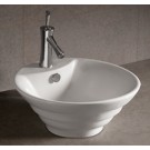 WHI-WHKN1054 Isabella round stepped above mount basin with overflow, single faucet hole and center drain