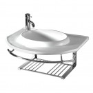 WHI-WHKN1124 Isabella large wall mount basin with integrated round bowl, single faucet hole and center drain