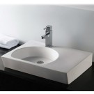 WHI-WHKN1127 Isabella rectangular wall mount basin with integrated reversed u-shaped bowl, single faucet hole and center drain