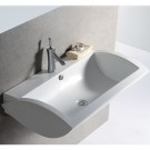 WHI-WHKN1128 Isabella rectangular wall mount basin with overflow, single faucet hole and rear center drain