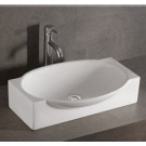 WHI-WHKN4014 Isabella rectangular above mount basin with integrated oval bowl and a center drain