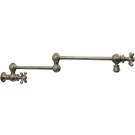 WHI-WHKPFCR3-9550-BN Vintage III patented wall mount pot filler with cross handles and swivel aerator