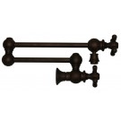 WHI-WHKPFCR3-9550-MB Vintage III patented wall mount pot filler with cross handles and swivel aerator