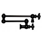 WHI-WHKPFCR3-9550-ORB Vintage III patented wall mount pot filler with cross handles and swivel aerator