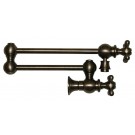 WHI-WHKPFCR3-9550-P Vintage III patented wall mount pot filler with cross handles and swivel aerator
