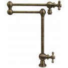 WHI-WHKPFDCR3-9555-AB Vintage III patented deck mount pot filler with cross handles and swivel aerator